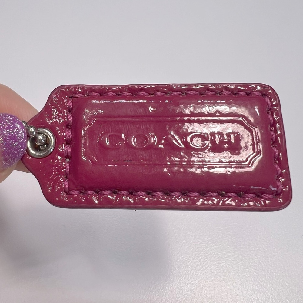 Coach Raspberry Red Patent Leather Bag Tag - Picture 5 of 6